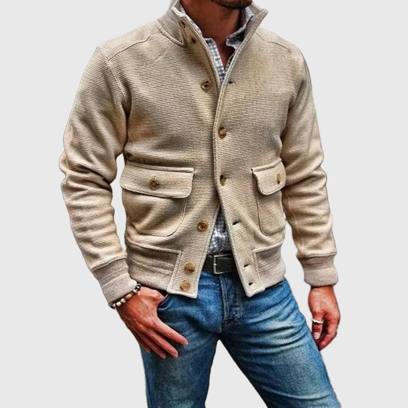 Diego | Solid High Collar Jacket