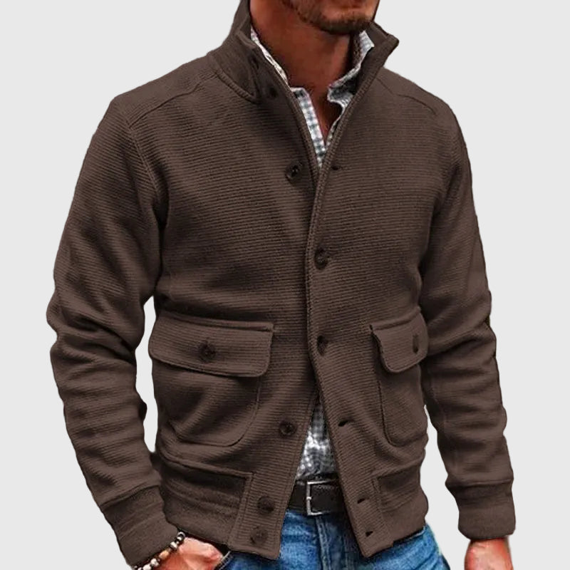 Diego | Solid High Collar Jacket