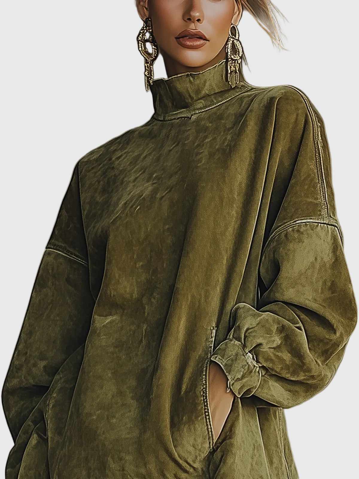 Olive | Turtleneck Dress