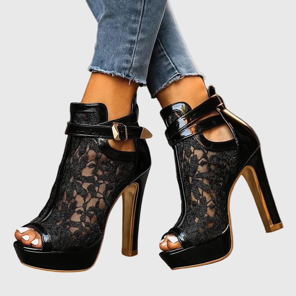 Skylar | Floral Lace Heels