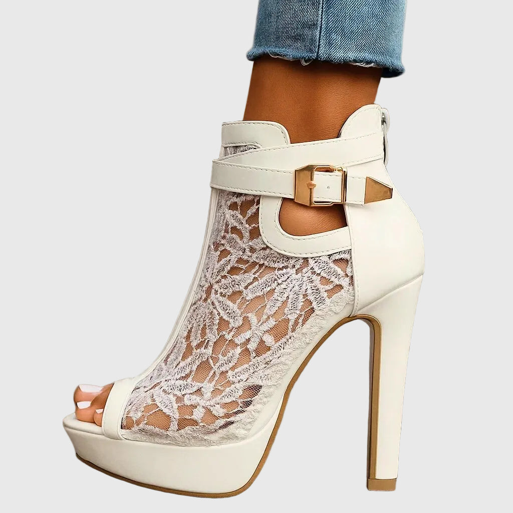 Skylar | Floral Lace Heels