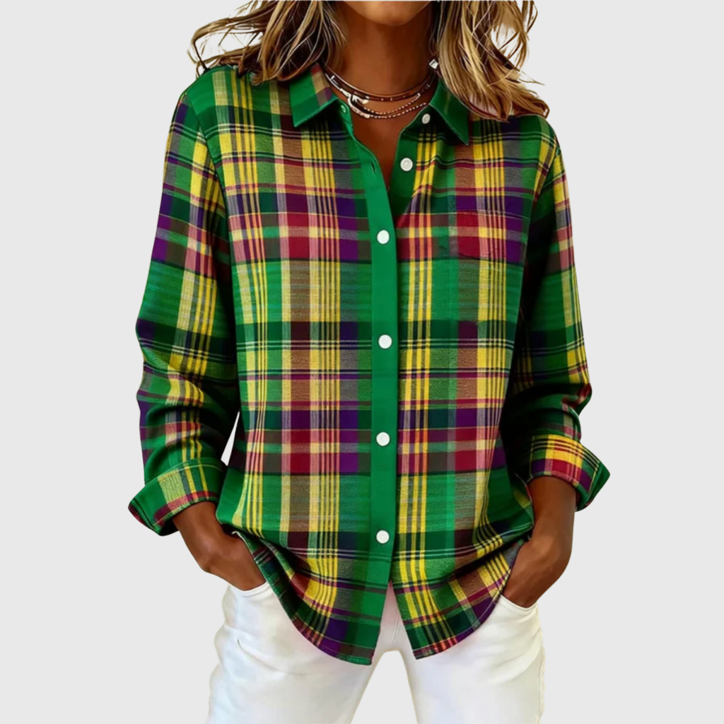 Flor | Warm Soft Checked Blouse