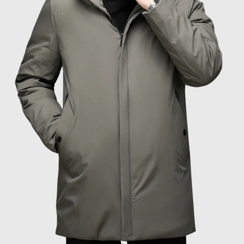 Andrés | Long winter coat with hood for men