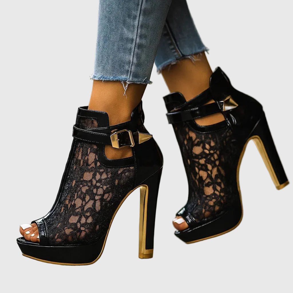 Skylar | Floral Lace Heels