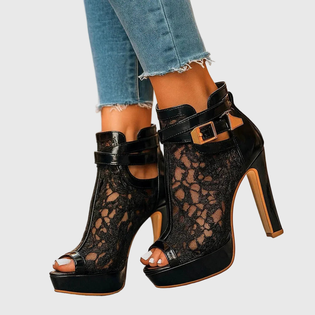 Skylar | Floral Lace Heels